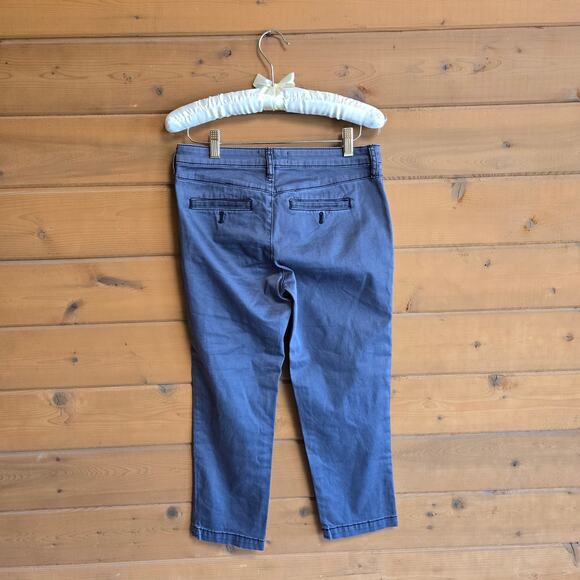 Anthropologie Chino Slim Petite Gray Pant 25P Bottom Zip Button Closure Trouser - Picture 3 of 5